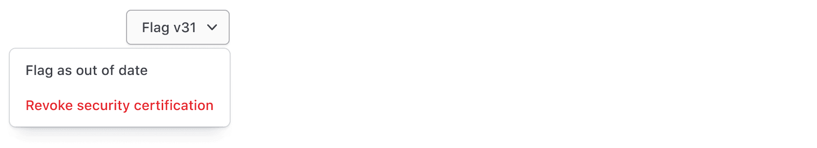 Example of a Dropdown with clear destructive language